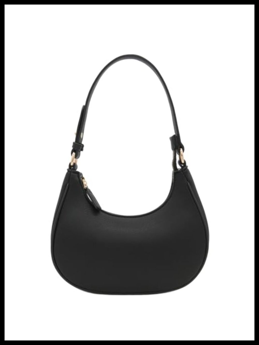 Small Crescent Hobo Shoulder Bag PU Leather Adjustable Strap